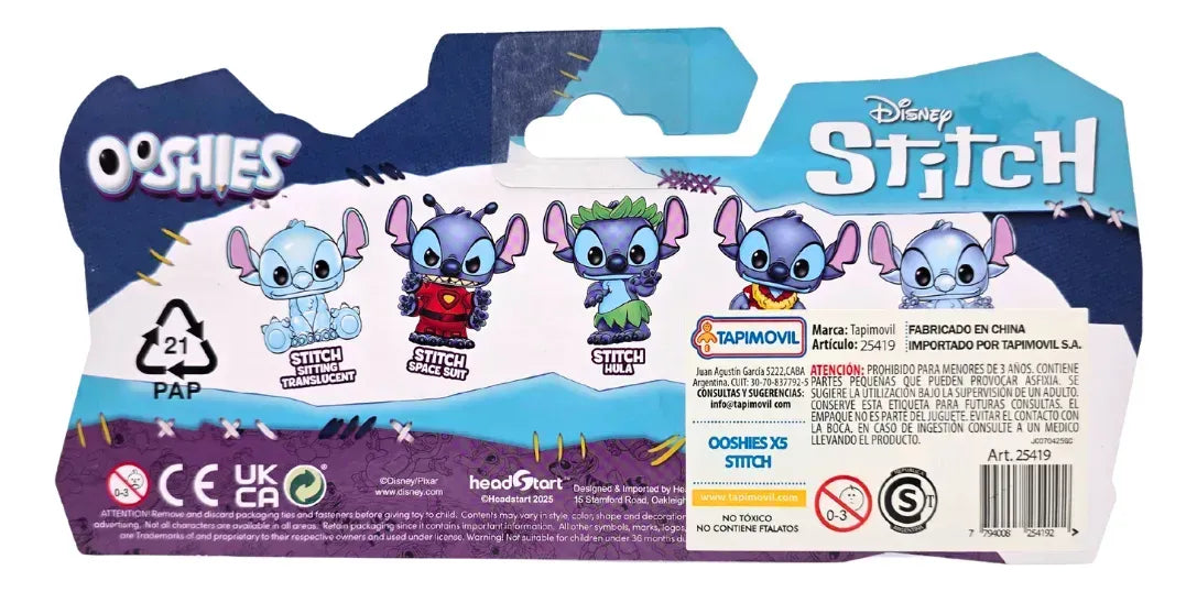 5 Pack Ooshies Stitch 25419