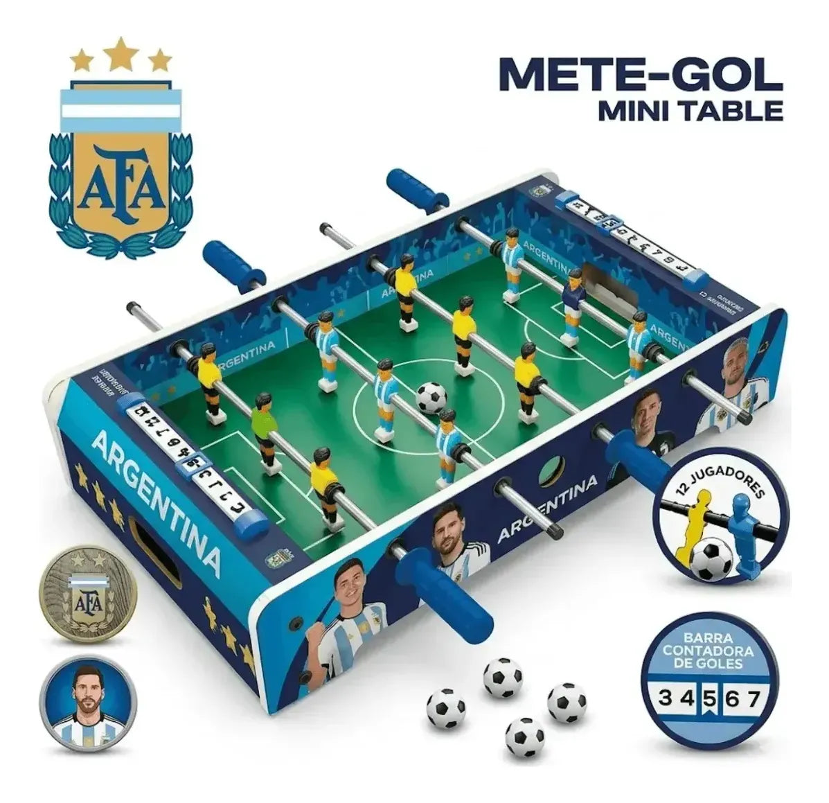 Juego De Mesa Mini Metegol Afa Selección Argentina 57718