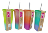 Vaso Plastico multicolor con sorbete 600m 302258 T06014