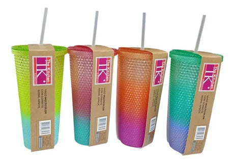 Vaso Plastico multicolor con sorbete 600m 302258 T06014
