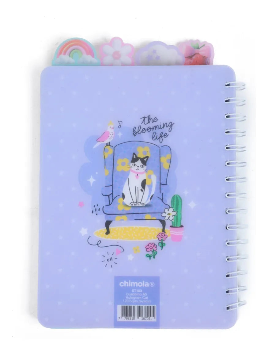 Chimola Cuaderno A5 Hologram Cat ST103