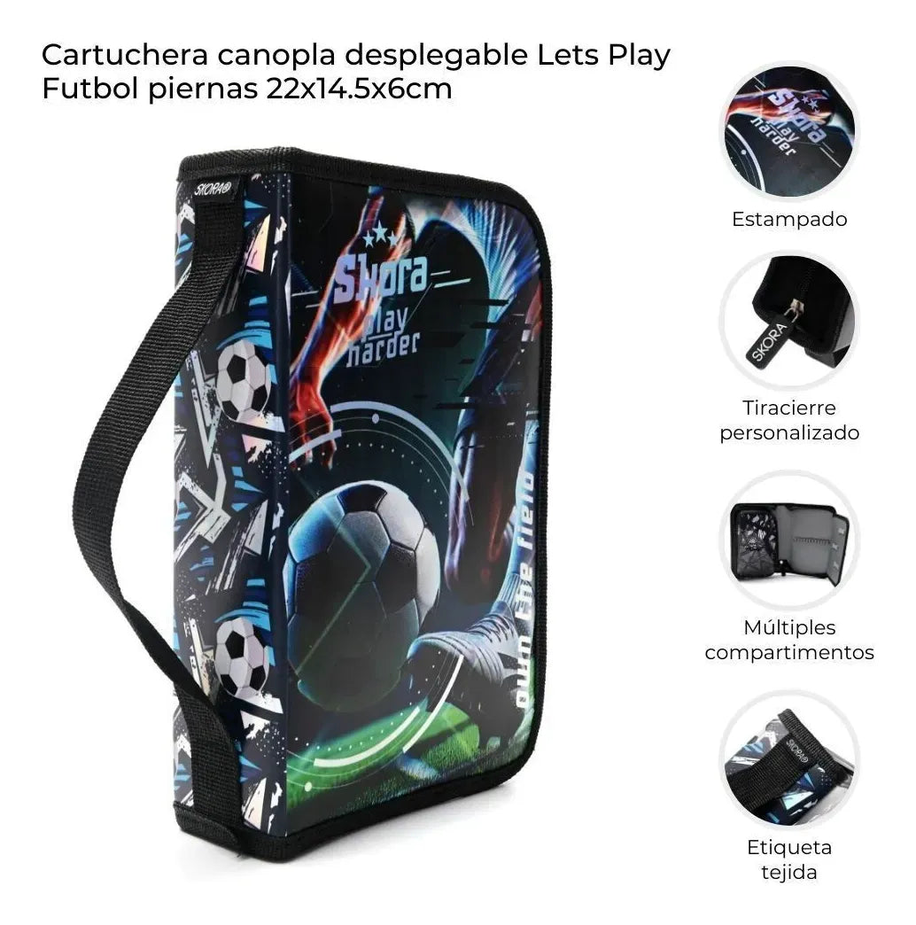 Skora Cartuchera Canopla Desplegable Lets Play Futbol Piernas 43148