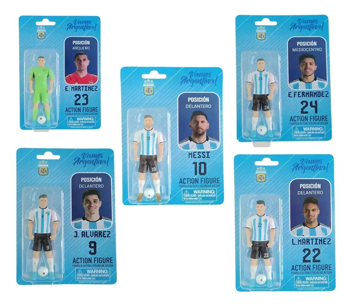 Pack 5 Figuras 10cm Afa Coleccionables Selección Argentina