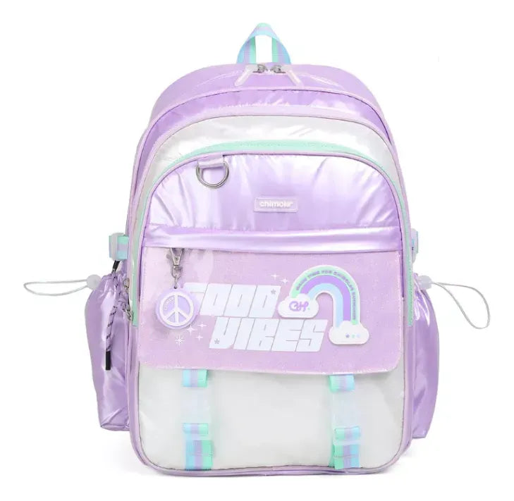 Chimola Mochila de espalda de 17" Shiny Blocks Light purple TR154