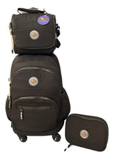 Combo Mochila 18p Carrito + Lunchera + Cartuchera Kinderland Negro-sl2504-sl2501-sl2503