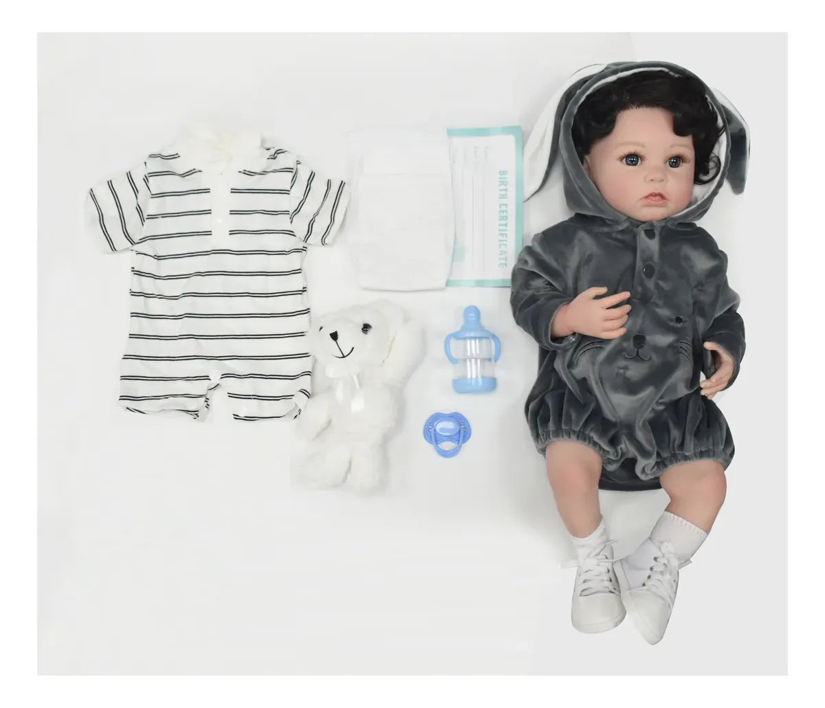 Muñeca Newborn 55 cm con Cabello y Accesorios S43539