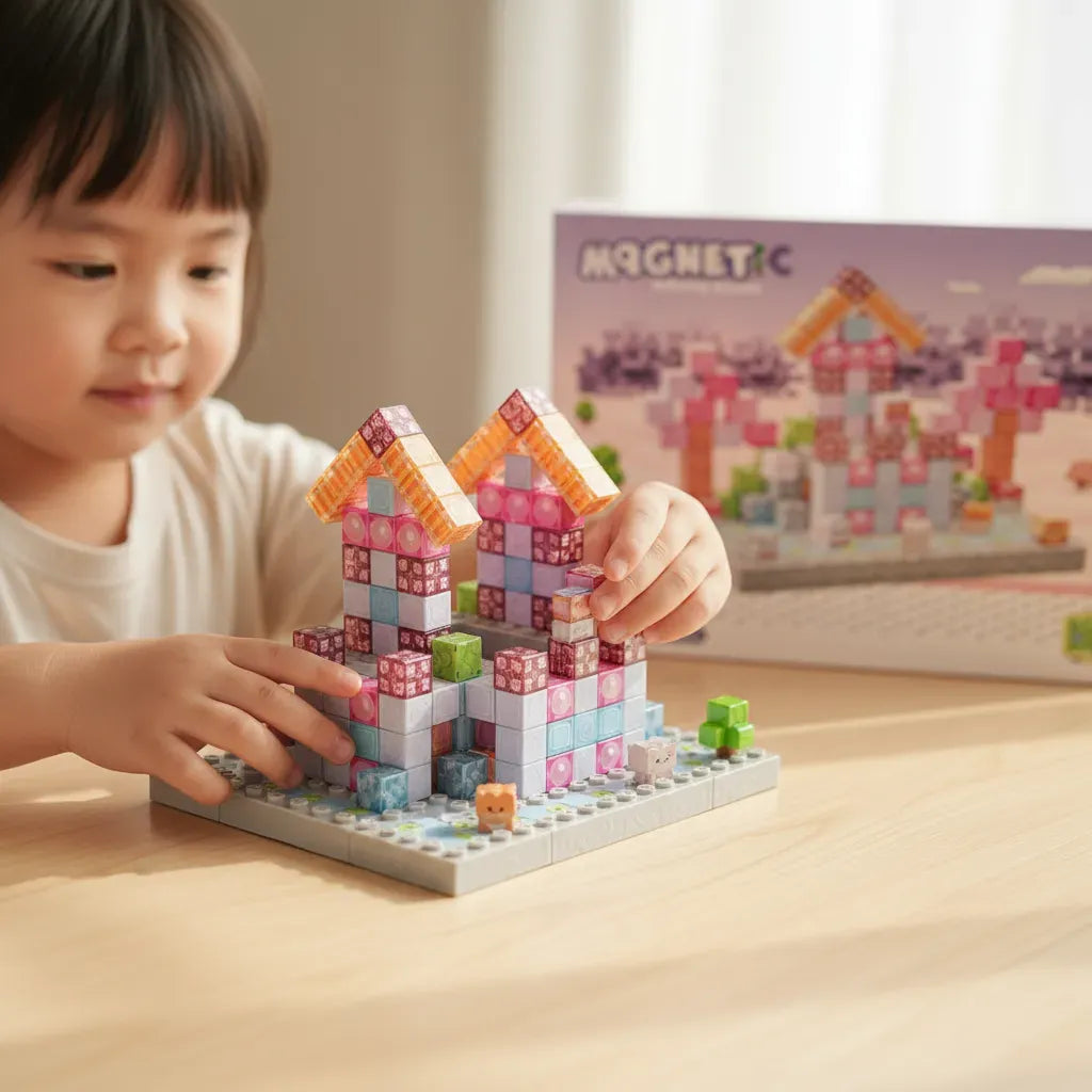 Bloques Magnéticos Cubos Steam Minecraft Pink Shine 2960018