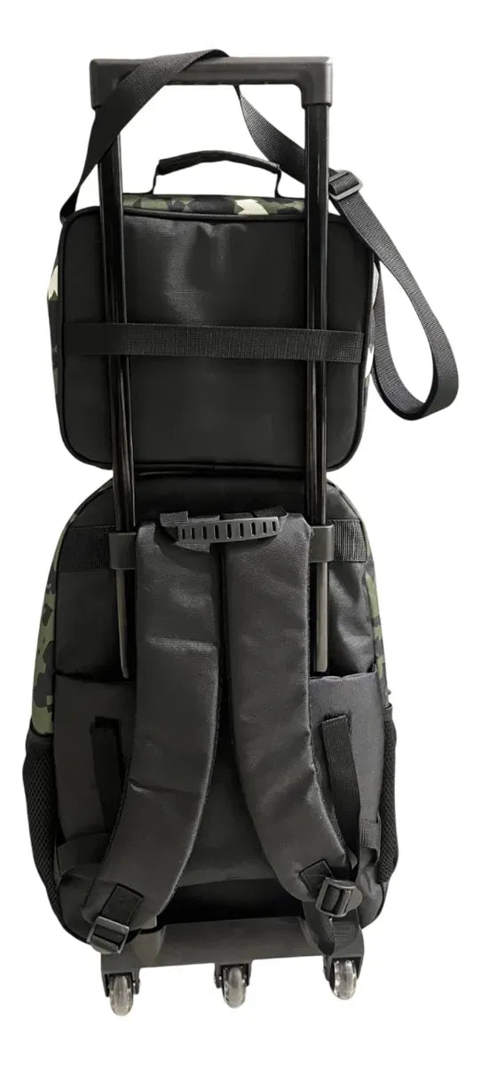 Combo Escolar Mochila 18p + Lunchera Skater Zykl001 Shine Negro