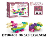 Bloques Softs De Goma Blanda 60 pcs Rosa 3104400