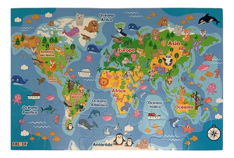 Foamy Planisferio Mundo Animal 813
