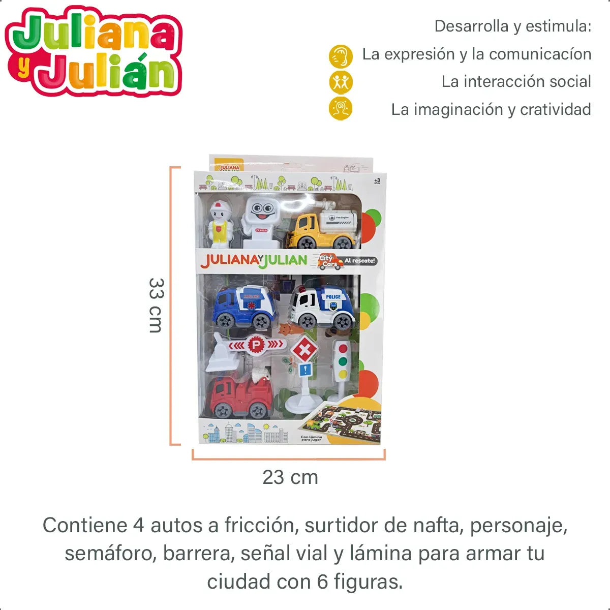 Juli Y Jul Cars Al Rescate X4 C/Accesorios SISJYJ035