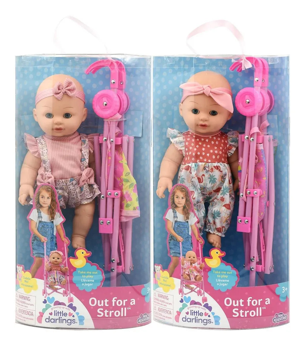 New Adventure Muñeca con Carrito de paseo 12” 4227