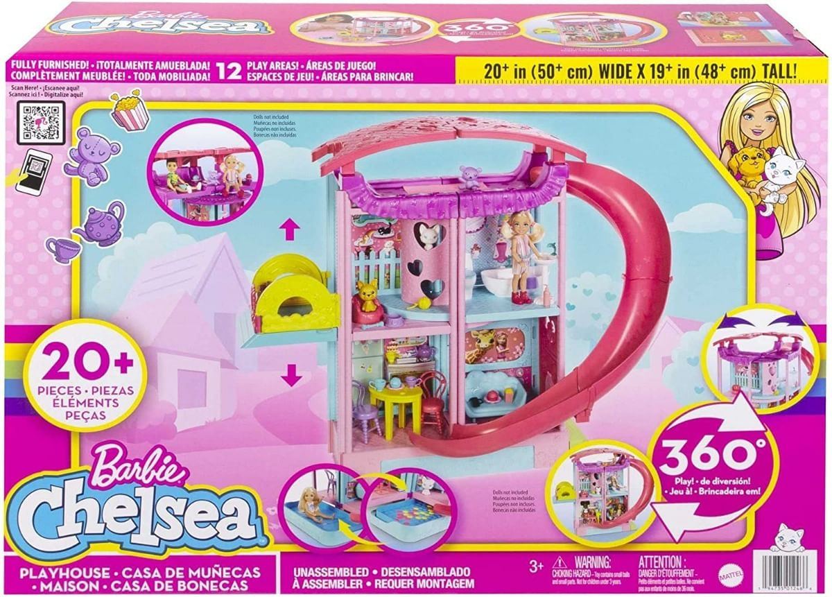 Barbie Casa De Juegos 2 Pisos Muñeca Chelsea Hck77 Mattel