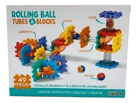 Ditoys Rolling Ball tubos y bloques 49 piezas 2565