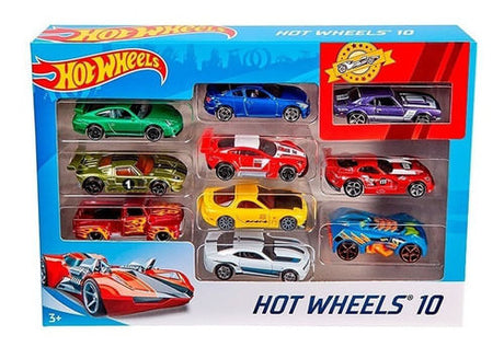 Hot Wheels Pack X10 en Caja Coleccion Autos Surtidos Mattel