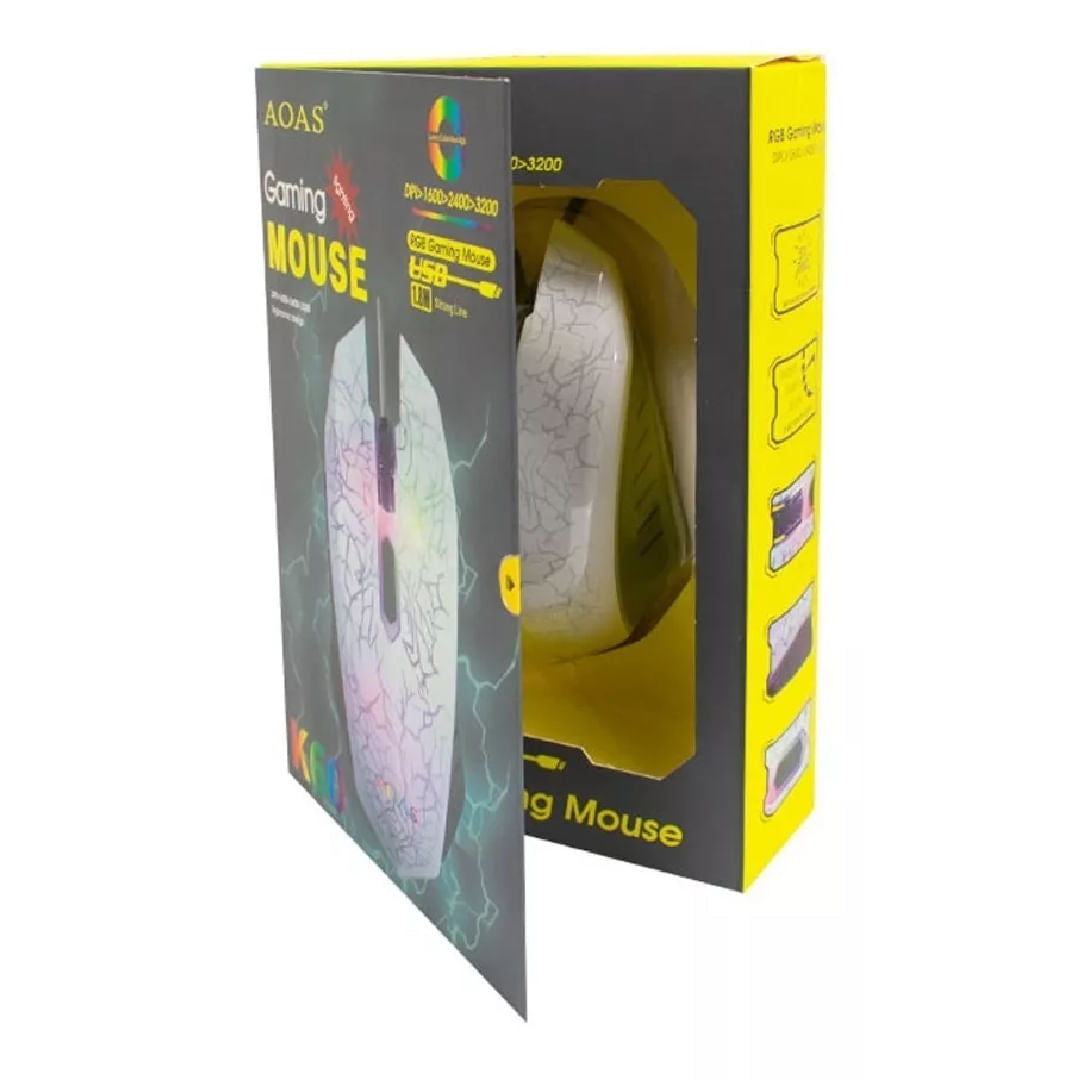 Mouse Gamer Aoas Usb 1.8m Rgb Luz K60 2064213 Shine
