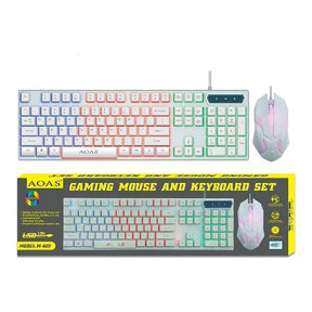 Kit Gamer Teclado Mouse Aoas M400 Retroiluminado Shine
