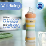 Chicco Mamadera Wellbeing Colors con sistema anticolicos 2M+ 00028623310370
