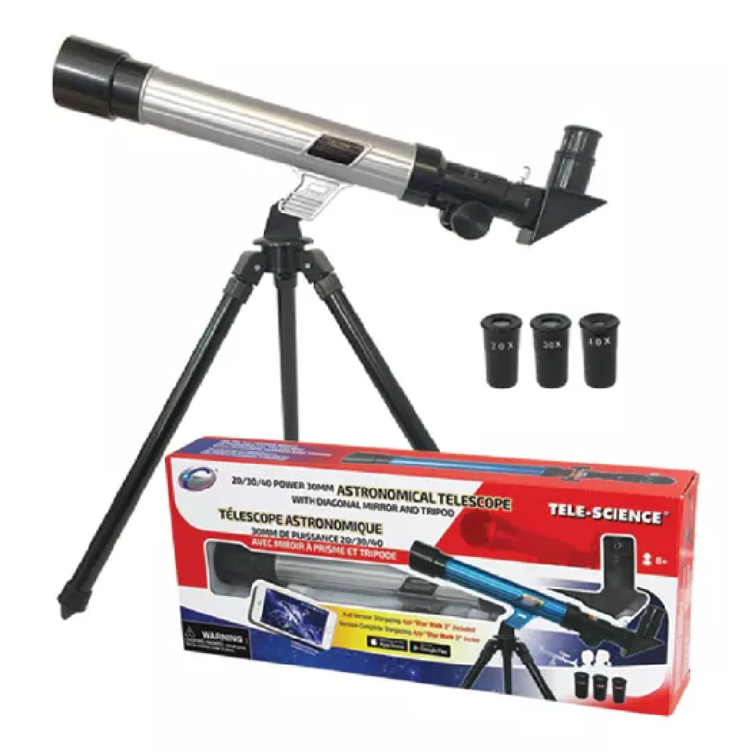 EASTCOLIGHT TELESCOPIO ASTRONoMICO 20/30/40 POWER 30MM CON TRiPODE 23012