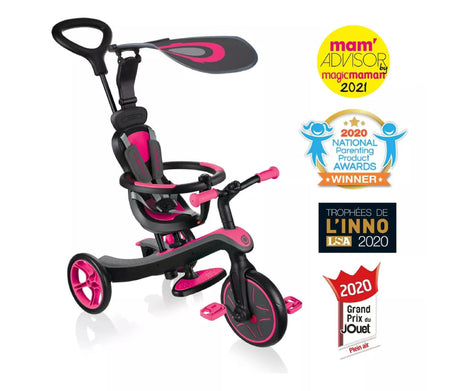 Triciclo 4 En 1 Explorer Teal Globber Color Rosado