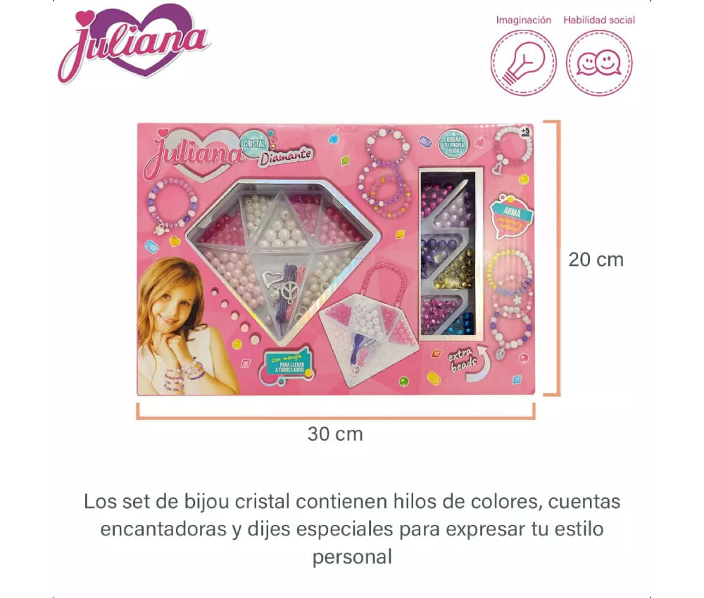 Juliana Cristal diamante set para armar pulseras y collares SISJUL092