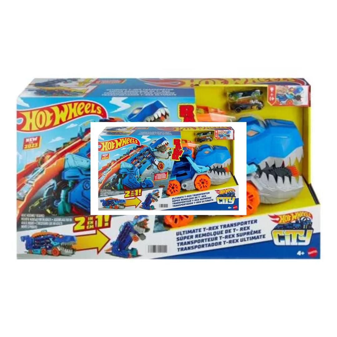 Hot Wheels City Super Remolque de T-Rex HNG50