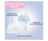 Chicco Mamadera Natural Feeling 150ml 0m+ Azul 81311200370