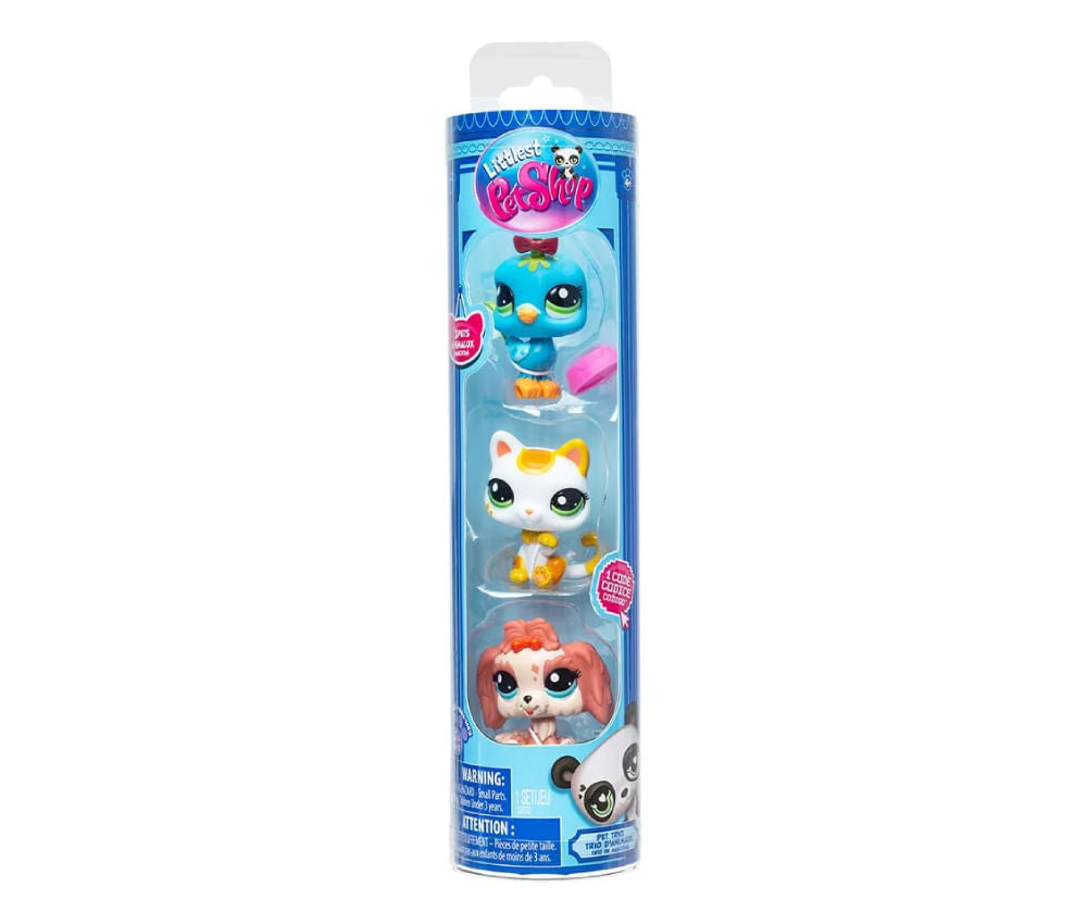 New Littlest Pet Shop Tubo con 03 mini mascotas 00550