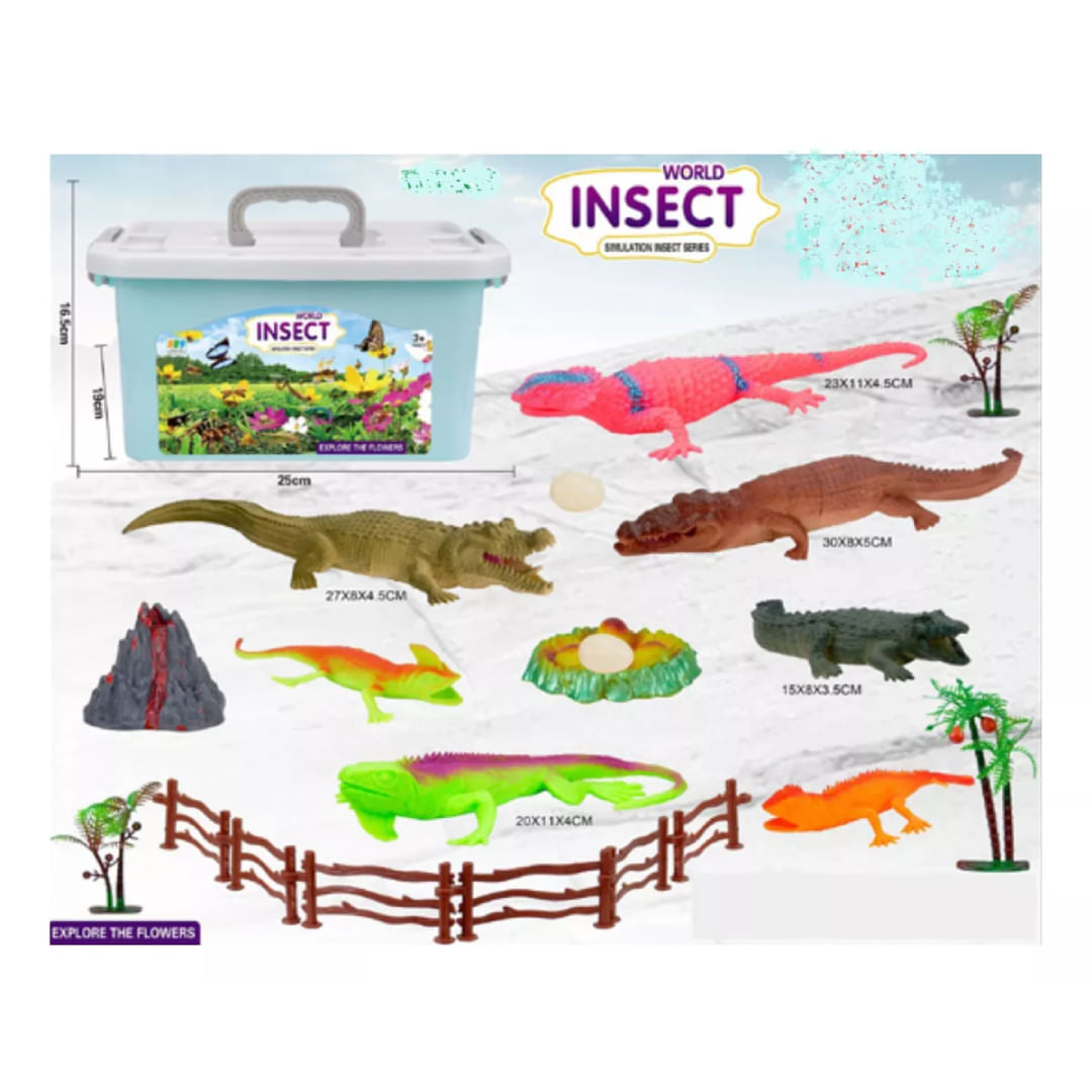 World Insect Set Reptiles Con Valija Transportadora 2272410