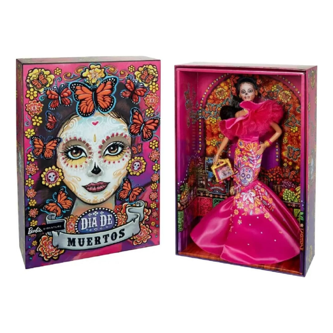 Barbie del Dia de Muertos Muñeca Vestido Rosa HJX14
