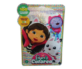 Super Colorea La Casa de Muñecas de Gabby Libro para pintar con mas de 100 stickers! 5994
