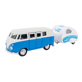 Welly 1:34 1963 Volksvagen T1 Bus + Caravan 49720F-2GW (A)