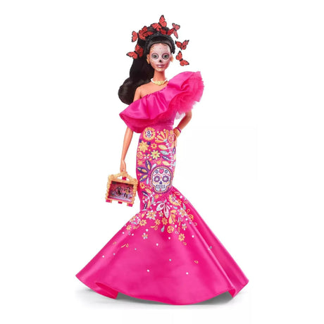 Barbie del Dia de Muertos Muñeca Vestido Rosa HJX14
