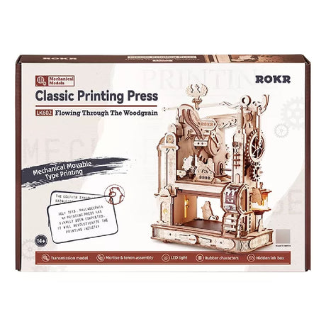 Robotime Puzzle 3D Prensa De Impresion Clasica Puzzle 3D Lk602 Rokr