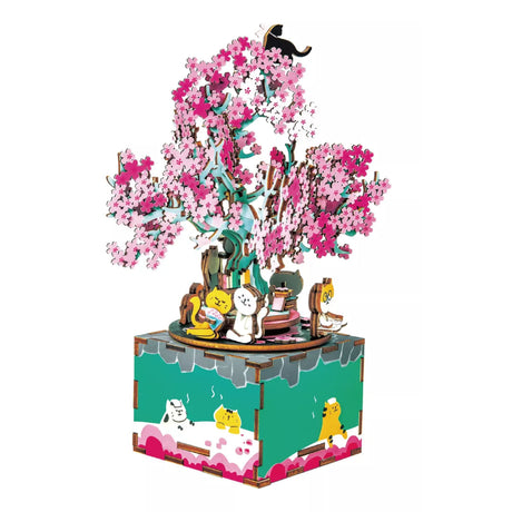 Robotime Puzzle 3d Caja De Musica De Cerezo En Flor Am409