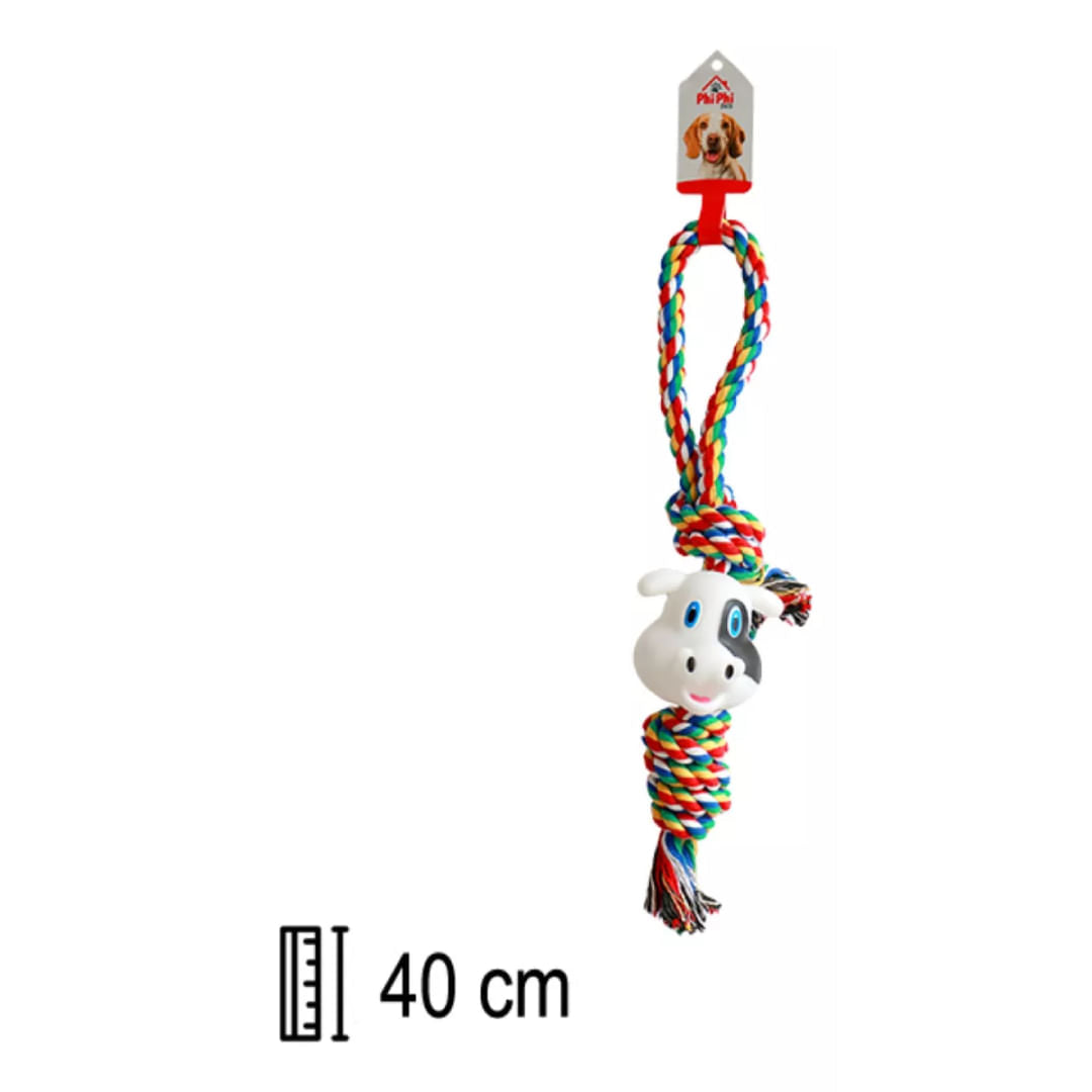 Phi Phi Pets Vaca de goma con soga de 40cm MC096