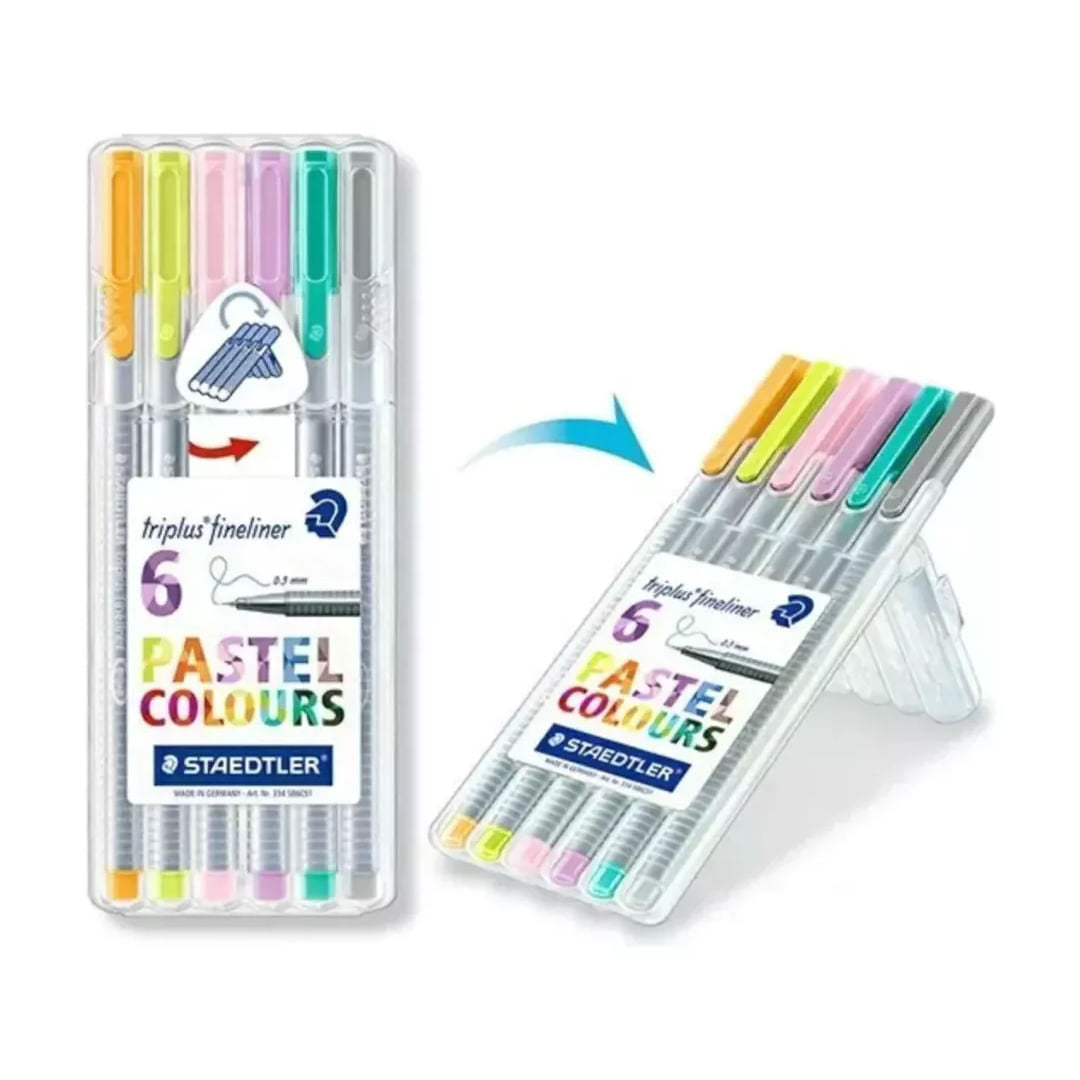 Staedtler Marcadores color pastel con punta de 0,3mm en estuche de 06 unidades MST334CS1