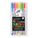 Staedtler Marcadores color neon con punta de 0,3mm en estuche de 06 unidades MST334CS3