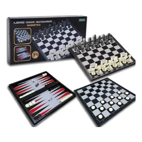 Juego magnetico 03 en 01: ajedrez, damas y backgammon 2779