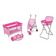 Set Cochecito, Silla de Comer y Practicuna para muñecas 1813776