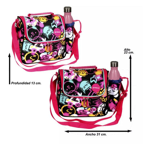 Gremond Bolso termico negro con graffitti de animalitos 52140020096