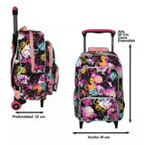 Gremond Mochila con carro negra con graffitti de animalitos 5051500096