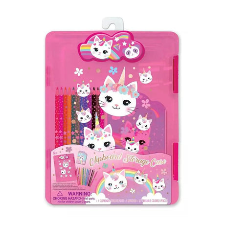 Estuche Con Cuaderno Y 12 Lapices Clipboard Storage Hf002