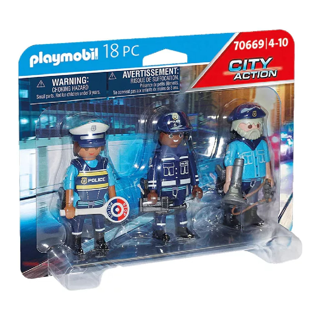 Playmobil Set X 3 Figuras Policiales 70669