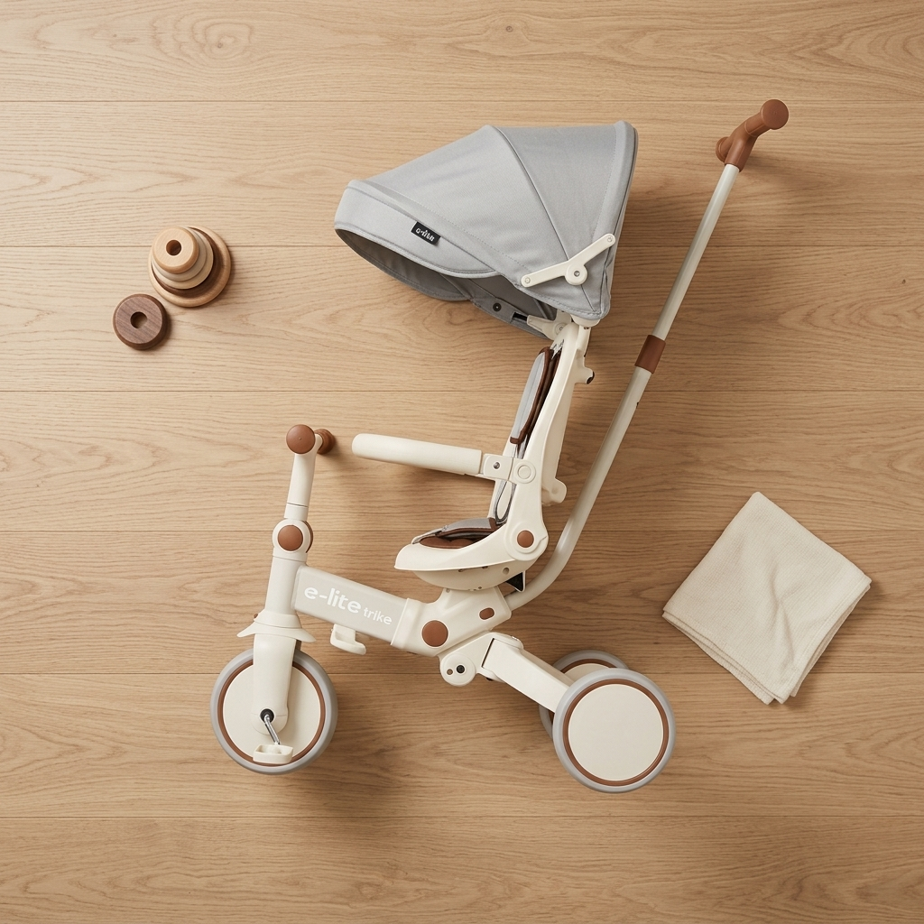 Triciclo con Capota JY-T11B Blanco