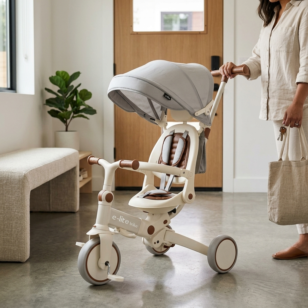 Triciclo con Capota JY-T11B Blanco