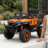 Auto A Bateria Jeep Todo Terreno Naranja DLX-6188