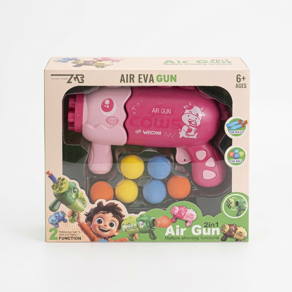 Pistola Dino Lanza Pelotas Air Eva Gun 2 En 1 3104579 Rosa