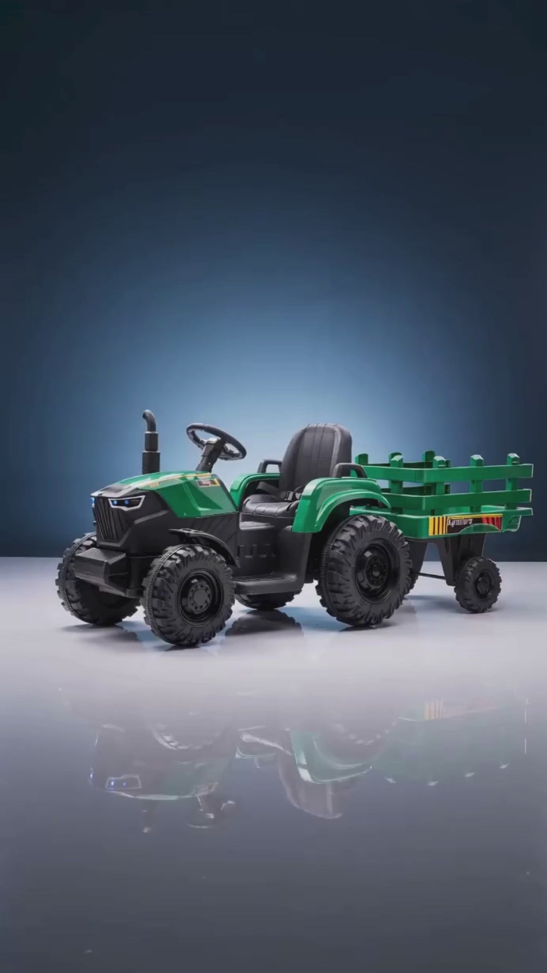 Tractor Con Acoplado A Bateria Verde Cn-shj7000a