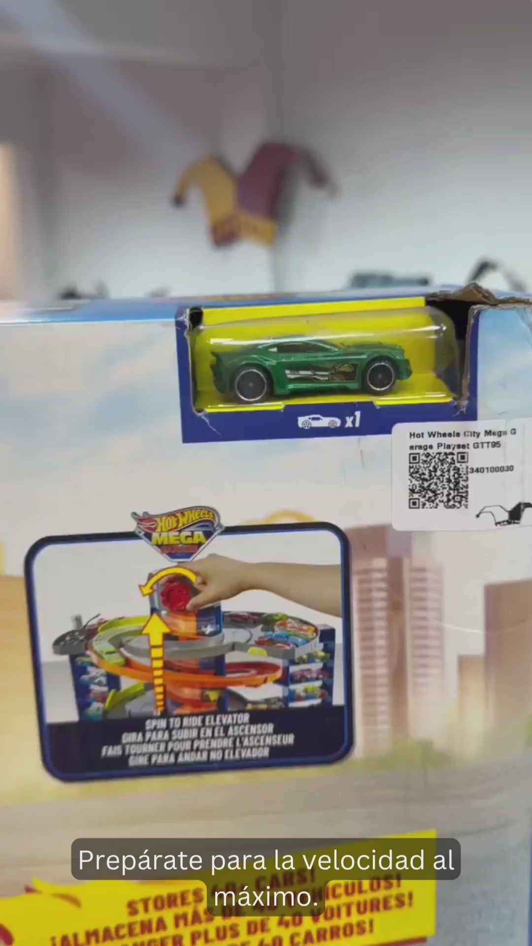 Hot Wheels Pista Mega Garaje Con 1 Auto Gtt95 Mattel